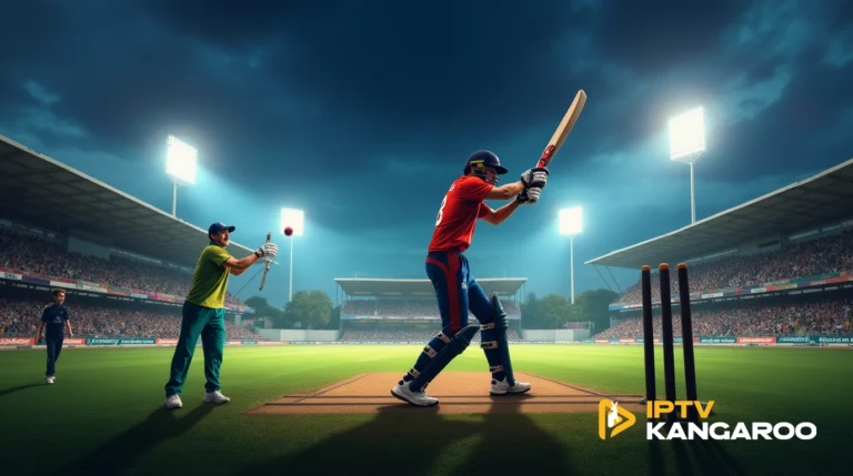 Big Bash League 2024-25 cricket match at a brightly lit stadium with players in action and a cheering crowd in the background .